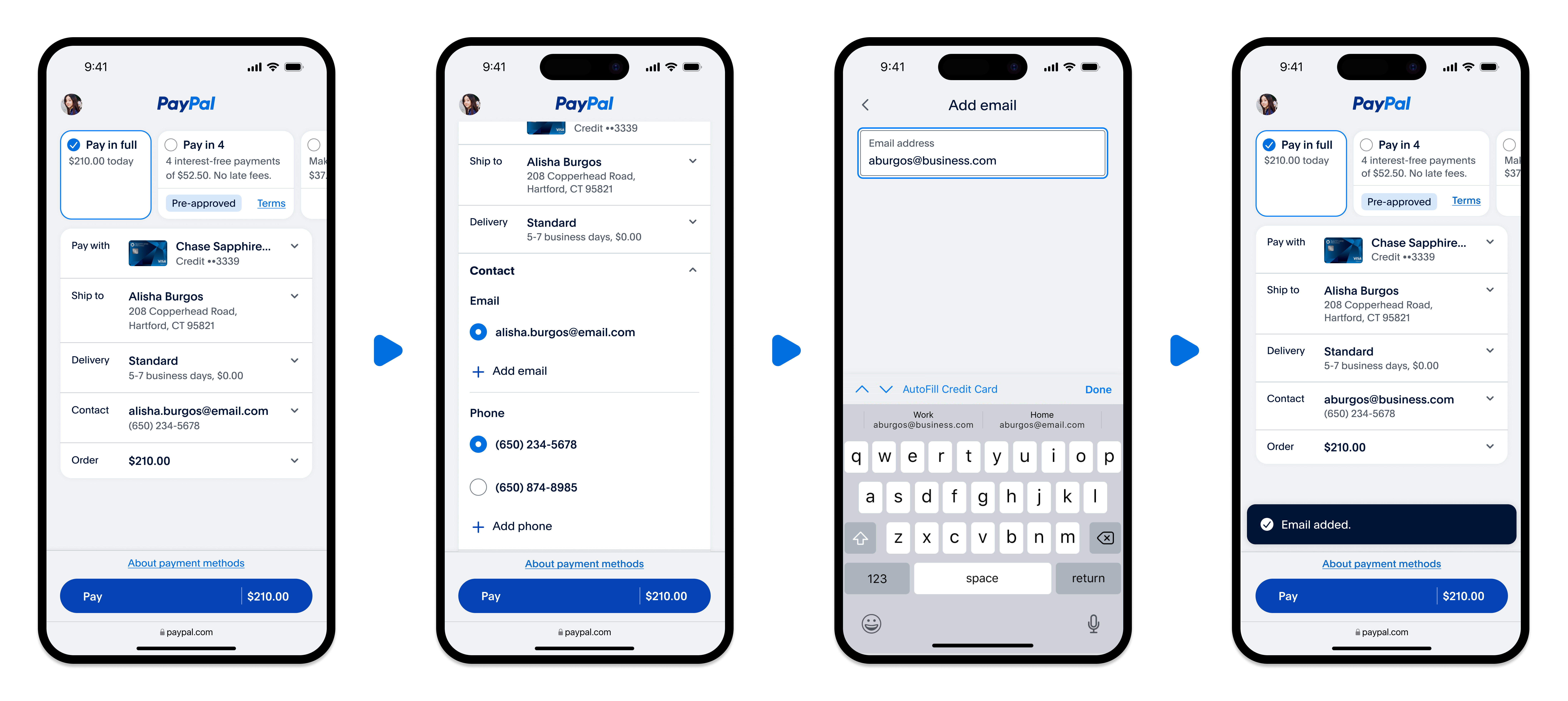Buyer,flow,for,adding,email,during,PayPal,checkout.