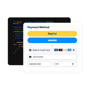 Payment methods portion of checkout screen