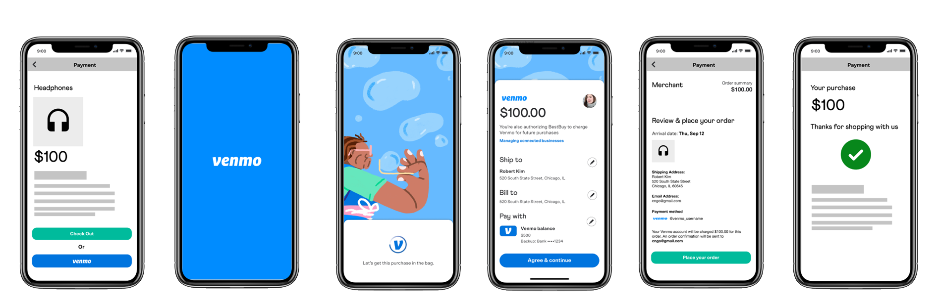 User flow to save Venmo