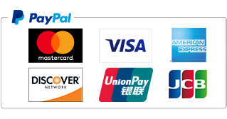 PayPal(pei Pal )lMastercard, VISA, American Express, Discover, UnionPay, JCB