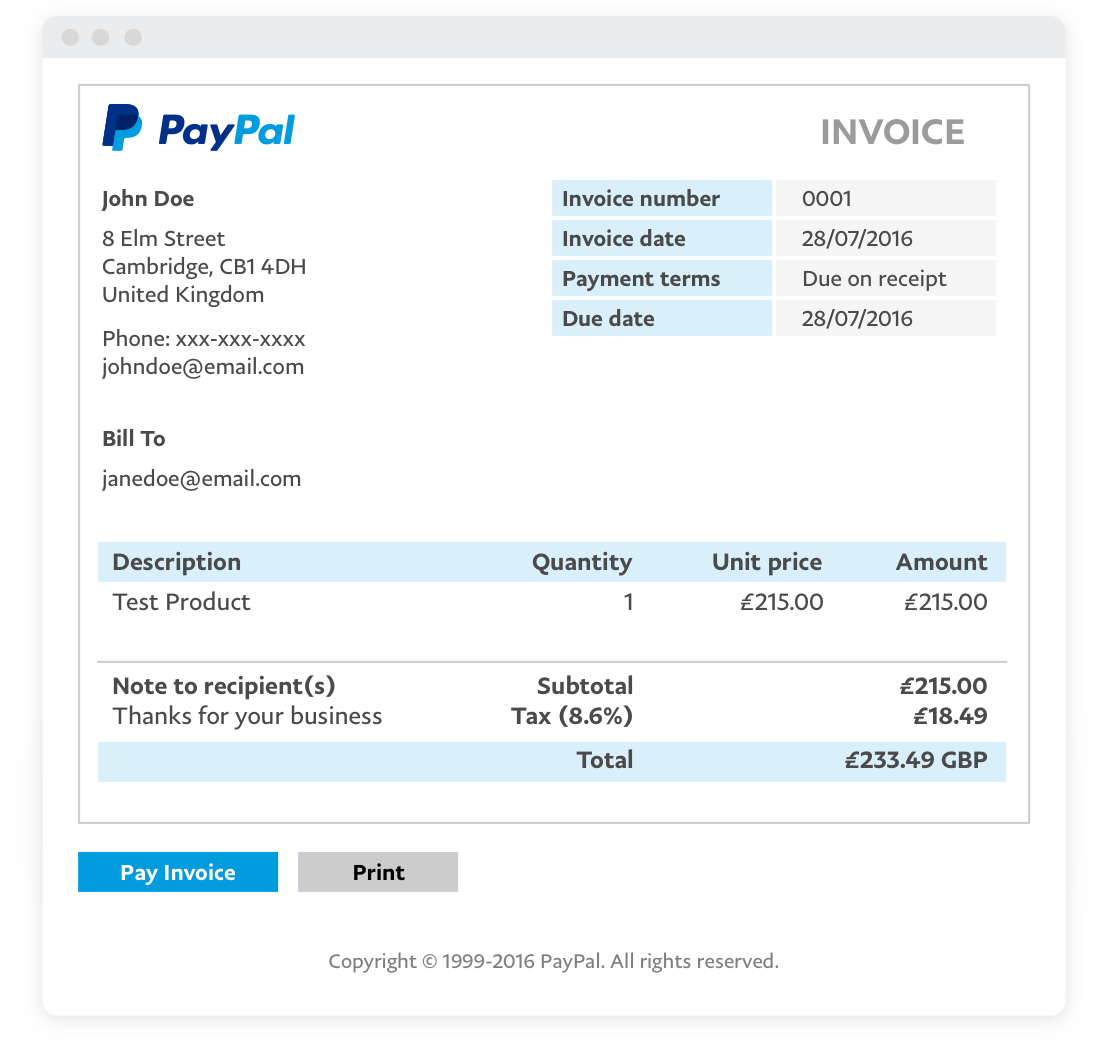 Fake Paypal Receipt Template