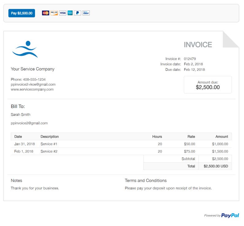 invoice fees paypal
