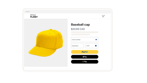 A baseball cap in a sample PayPal checkout screen