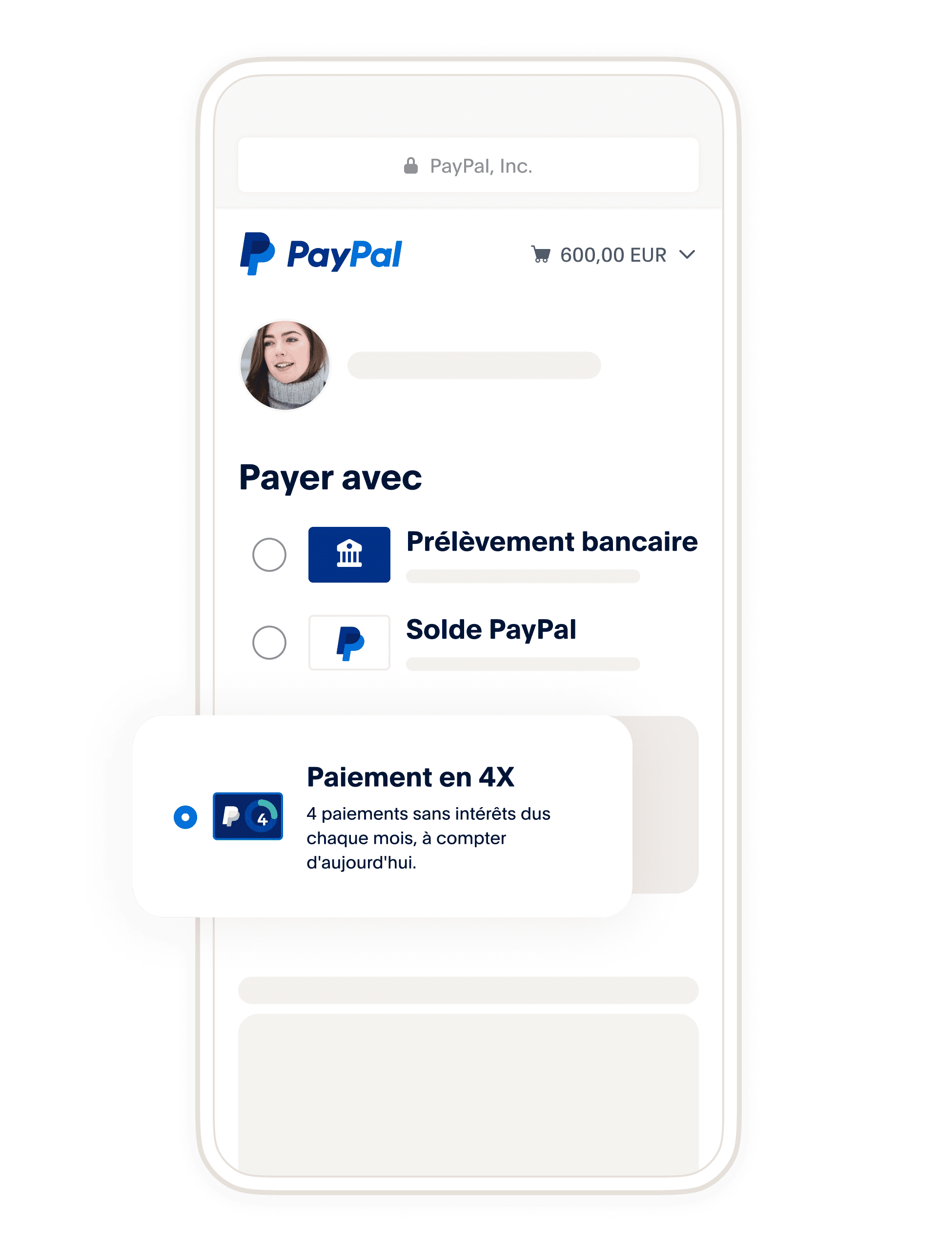 Paiement 4x sans frais avec Paypal