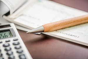 A cheque being written