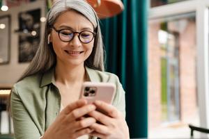 Woman using her mobile phone