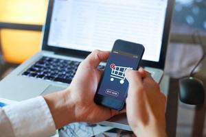 Making a purchase online using a smartphone