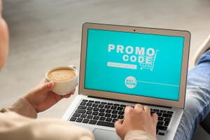 Making a purchase online using an online coupon code